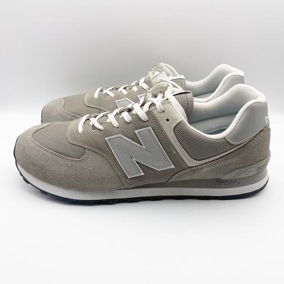 New Balance Mens Classics 574 Core Sneaker US 17D EU 52 Grey White Athletic EUC - Picture 8 of 14